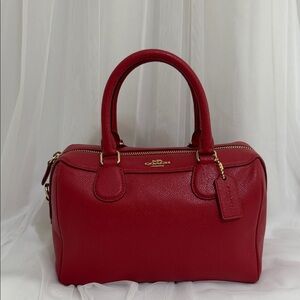 Coach Leather Satchel (Cherry red)